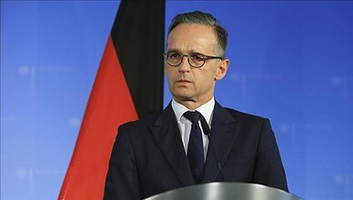 German protester speaking out against Israeli annexation plans.