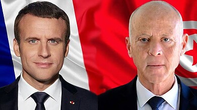 ماكرون - قيس سعيد