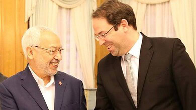 راشد الغنوشي ويوسف الشاهد