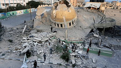 أحد المساجد التي قصفتها إسرائيل