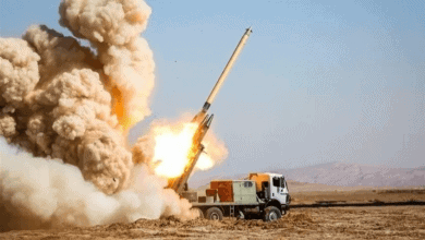 صاروخ فجر المجهز برأس حربي حراري خلال اختبار أجرته القوات البرية للحرس الثوري الإيراني. مايو 2023