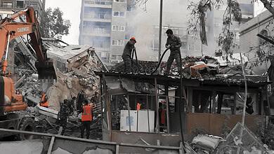 مبنى القنصلية الإيرانية المستهدف