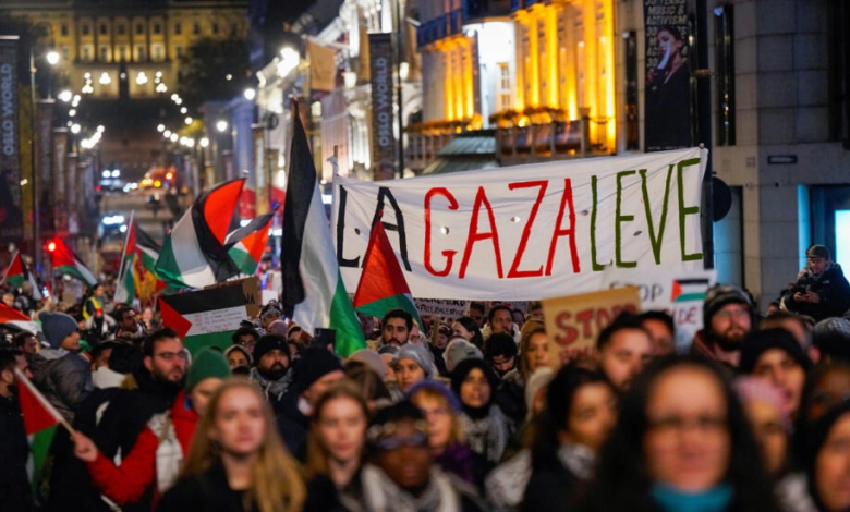 A demonstration in support of the Palestinians in the Norwegian capital, Oslo, November 4, 2024