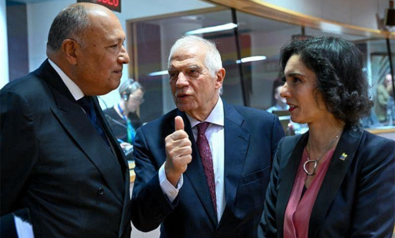 Foreign Minister Sameh Shoukry and Josep Borrell, High Representative of the European Union for Foreign Affairs and Security Policy in Brussels