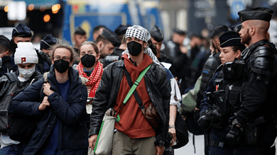 جانب من احتجاجات الطلاب في فرنسا