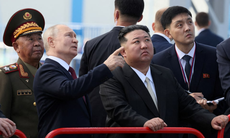 Russia's President Vladimir Putin and North Korea's leader Kim Jong Un visit the Vostochny Сosmodrome in the far eastern Amur region, Russia, September 13, 2023