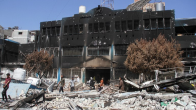 The Israeli occupation burns UNRWA shelter centers in Jabalia camp