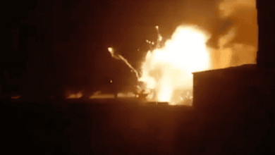 An Israeli air attack targets sites around the city of Aleppo