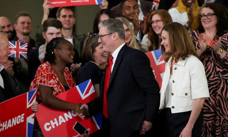 Keir Starmer, leader of the British Labor Party, delivers a speech after announcing his party's victory in the general elections. July 5, 2024