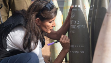 Nikki Haley writes ‘Finish Them!’ on Israeli bomb bound for Gaza