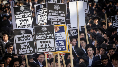 Thousands of ultra-Orthodox Jews protest against the military draft in Jerusalem