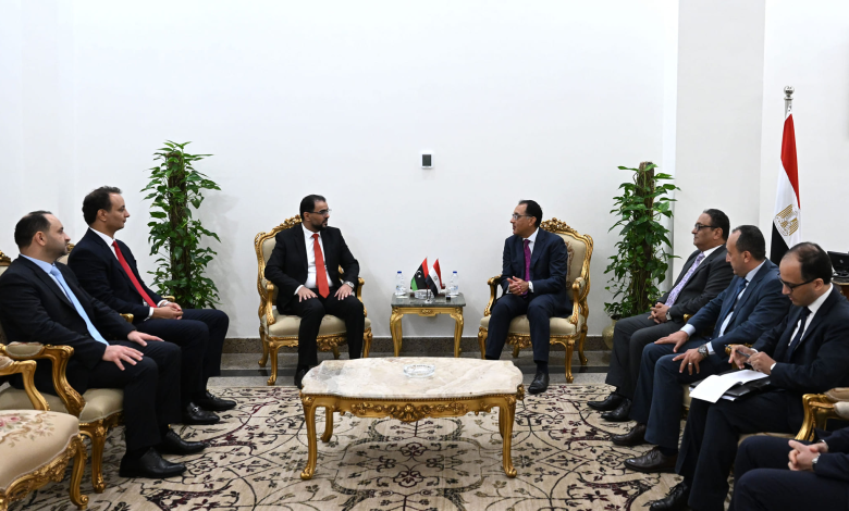 Egyptian Prime Minister Mostafa Madbouly receives Osama Hamad, Prime Minister of Libya