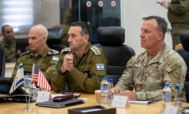 Commander of U.S. Central Command Gen. Michael Kurilla (center right) meets with IDF Chief of Staff Herzi Halevi, August 5, 2024