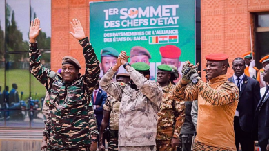 Heads of state of Burkina Faso, Niger and Mali at the First Summit of Alliance of Sahel States