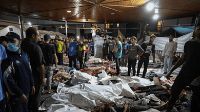 New war crime... Israel bombs the Baptist Hospital in Gaza City