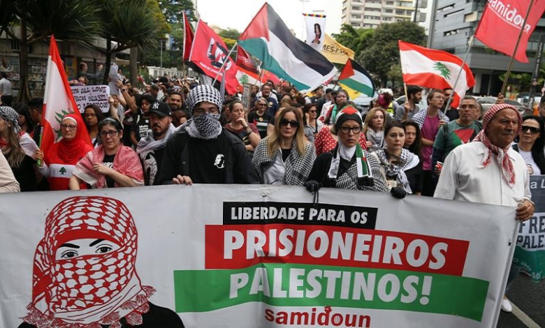 Demonstrations in Morocco and Brazil in support of the Palestinian and Lebanese peoples