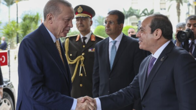 Egyptian President Abdel Fattah el-Sisi receives his Turkish counterpart Recep Tayyip Erdogan in Cairo