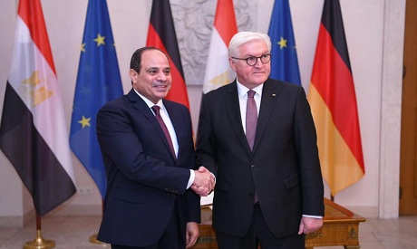 Egyptian President Abdel Fattah el-Sisi with German President Frank-Walter Steinmeier