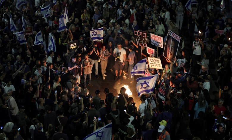 Israeli Settlers Protest in Tel Aviv