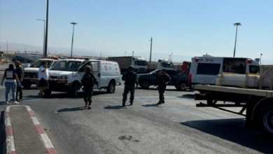 Israeli occupation forces at the scene of an attack near the Allenby crossing between the occupied West Bank and Jordan on September 8, 2024.