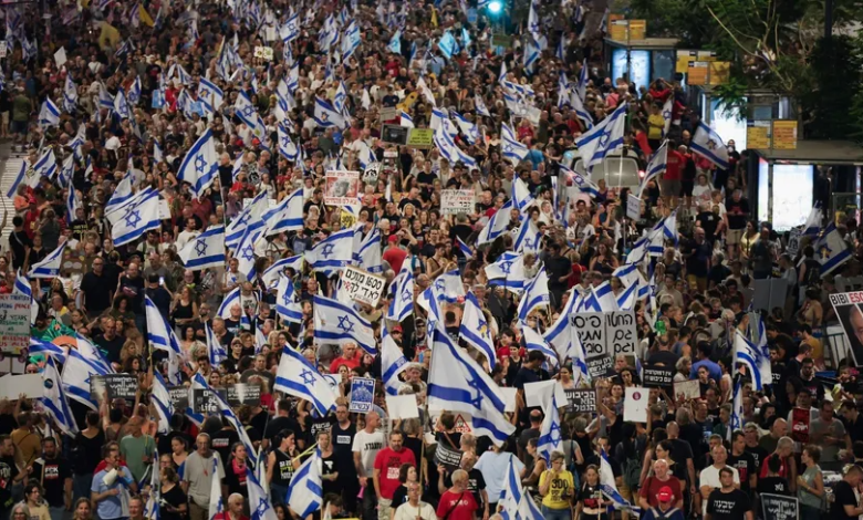 Israelis continue to demonstrate every Saturday evening against the Netanyahu government to demand a deal to release prisoners held in Gaza, Tel Aviv, Israel. August 31, 2024