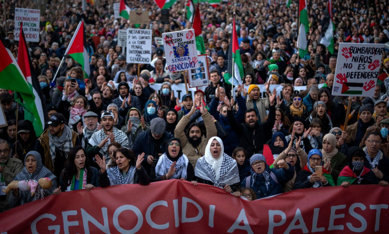 Spain General strike and demonstrations against the genocide in Gaza