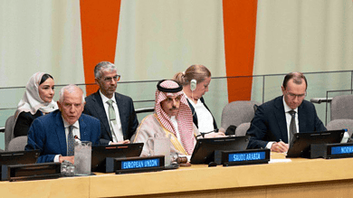 Launching an international coalition to establish a Palestinian state and implement the