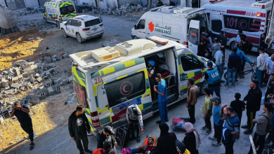 Transfer of patients and wounded from Kamal Adwan Hospital to Al-Shifa Medical Complex, northern Gaza, October 28, 2024