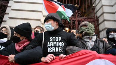 Palestine supporters block entrance to British Foreign Office, demand halt to arming Israel