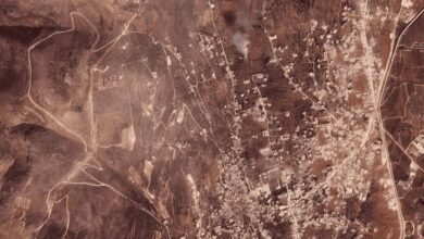 Satellite image shows extent of damage in southern town