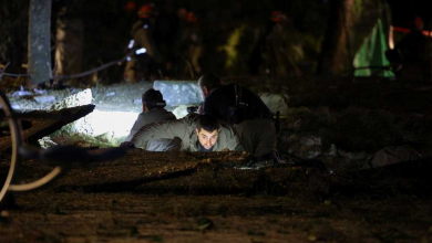 Houthi missile landing site in central Israel