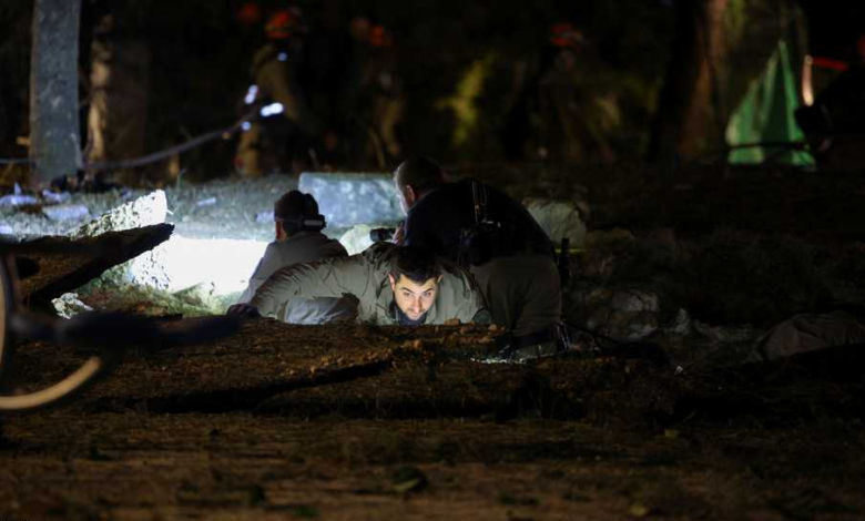 Houthi missile landing site in central Israel