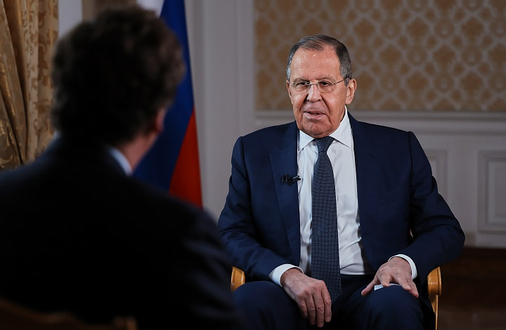 Sergey Lavrov with Tucker Carlson