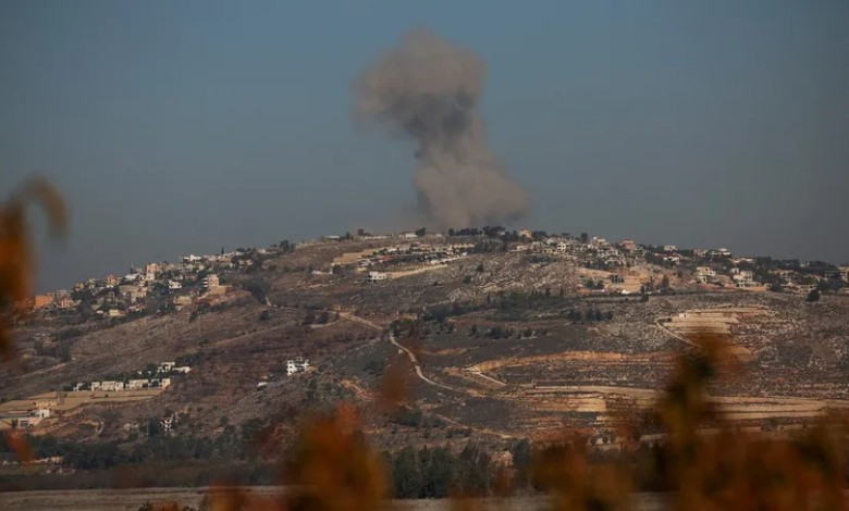 Smoke rises in southern Lebanon following Israeli airstrikes. December 1, 2024