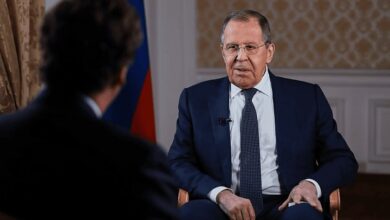 Sergey Lavrov with Tucker Carlson