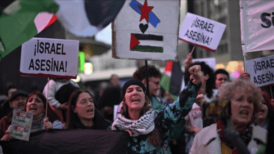 مظاهرة حاشدة في مدريد تندد بجرائم الاحتلال الإسرائيلي بحق الفلسطينيين