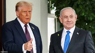 Former US President Trump and Israeli Prime Minister Netanyahu during a meeting.